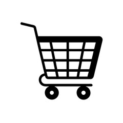 Red shopping cart icon vector graphic scalable illustration for e-commerce and retail design