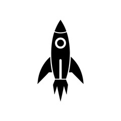 Silver rocket spaceship icon vector illustration for space exploration and sci-fi themes