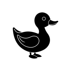 Cute yellow duckling cartoon animal icon scalable vector illustration for children's design