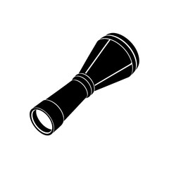 Yellow flashlight emitting glowing beam illustration vector light source isolated on clean background