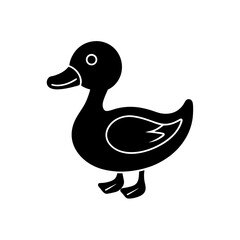 Cute yellow duckling cartoon icon vector illustration scalable graphic for childrens design