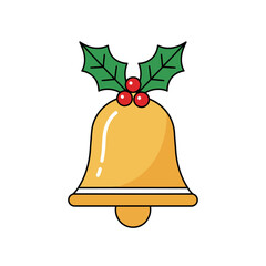 Golden Bell and Holly Leaf Icon