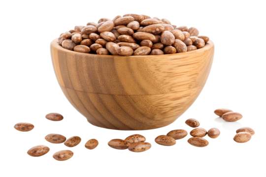  pinto beans isolated on transparent white background clipping path 