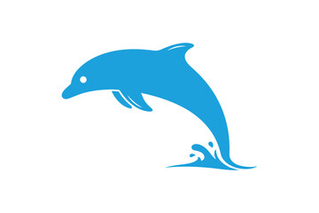 Obraz premium Bold line art dolphin leaping from water single tone illustration
