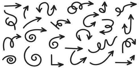 Arrows Vector Illustration Directional Cues Hand Drawn Style Doodle Elements Arrows Graphic Design Navigation Symbols