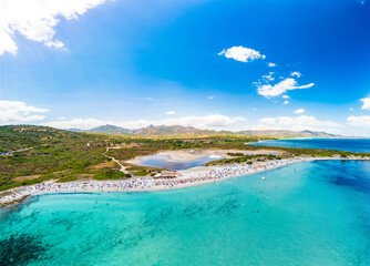 Obraz premium Spiaggia Isuledda (Isuledda Beach), Sardinia – Aerial View