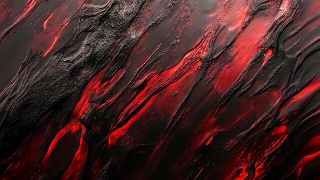 Melting lava flowing smoothly over rocks in dynamic motion