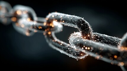 Stunning digital chain symbolizes secure connections and blockchain technology for modern business solutions and unbreakable bonds in the digital age, offering strength and innovation