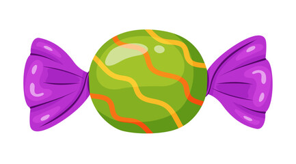 Candy in bright wrapping. flat vector style. festive decorative candy. Halloween, any celebration or holiday. Cute and sweet. Ideal for packaging, greeting cards, posters, stickers, decorations.