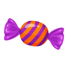 Candy in bright wrapping. flat vector style. festive decorative candy. Halloween, any celebration or holiday. Cute and sweet. Ideal for packaging, greeting cards, posters, stickers, decorations.