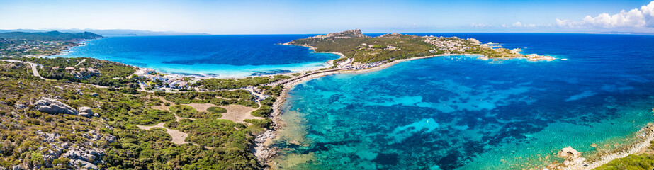 Obraz premium Rena di Ponente & Rena di Levante (Spiaggia dei Due Mari), Sardinia – Aerial View
