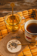 Setting for Relaxing Tea with Lavender and Mushroom Mug