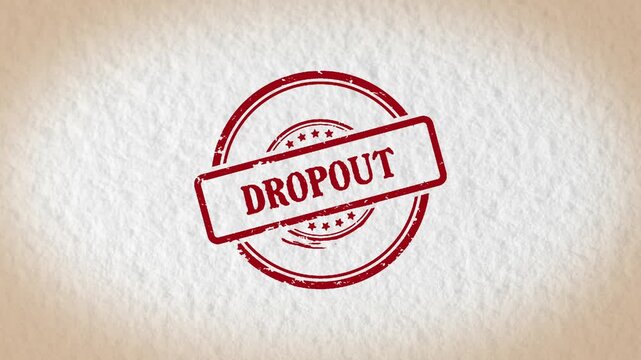 DROPOUT stamp style word