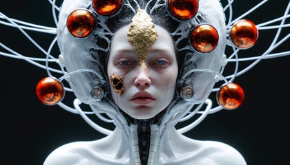 Futuristic Cybernetic Being Portrait