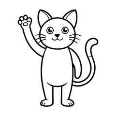 Obraz premium Funny and cute cartoon kitten vector illustration of an adorable domestic feline animal character with a happy smile