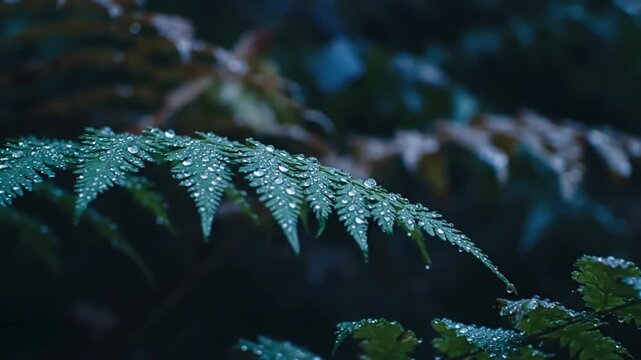 Forest Tritone Close-up tritone forest showing dew sparkle; subtle movement; safe content; no faces; no trademarks scene 4