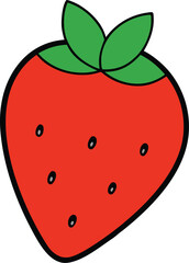 Strawberry vector isolated on transparent background