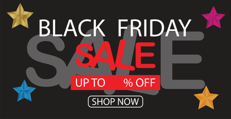 Black Friday Sale Banner Design, Discount Promotion Template