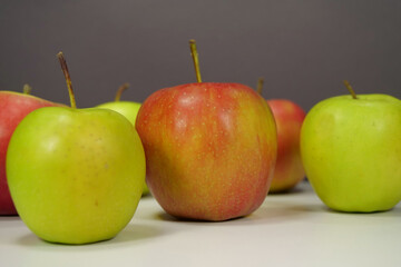 Ripe juicy red and yellow apples