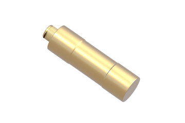 Fototapeta premium Golden bottle of paint acrylic, oil or gouache isolated on white background. 3d render