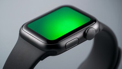 Sleek smartwatch with bright green display for modern tech lifestyle projects