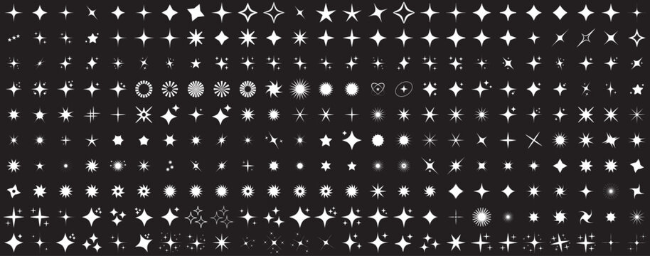 blinking shining star, sparks and sparkle shapes vector illustration. sparkle star icon set. simple star burst symbo. Different twinkling stars collection. Star icons. Twinkling stars. Sparkles, 