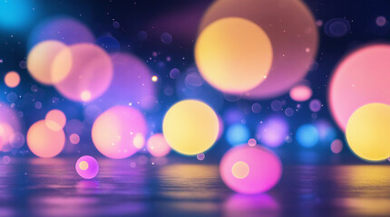 Neon Glow Orbs Abstract Colorful Lights in a Dreamy Futuristic Setting