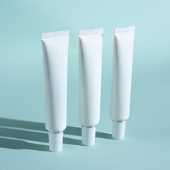 A beautiful still life composition featuring cosmetic products setting with a  background