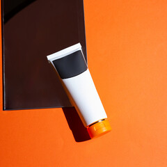 A beautiful still life composition featuring cosmetic products setting with a  background