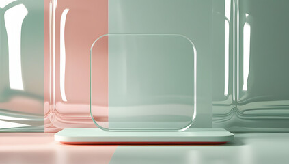 glass of water on the window with showing product images 