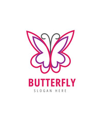 Beautiful butterfly logo design for spa nature wellness and beauty brands,  lineart butterfly logo design 