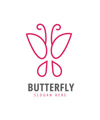 Beautiful butterfly logo design for spa nature wellness and beauty brands,  lineart butterfly logo design 