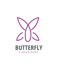 Beautiful butterfly logo design for spa nature wellness and beauty brands,  lineart butterfly logo design 