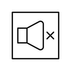 Mute Volume Button Icon Vector. Volume Off Logo
