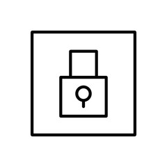  Lock Security Button Icon Vector. Access Control Lock Button Logo