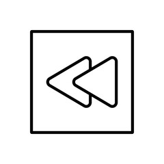 Rewind Navigation Icon Vector. Rewind Logo