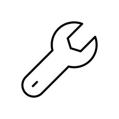 Wrench Settings Button Icon Vector. Configure Tool UI Logo