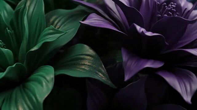 Botanical Bold bold botanical shimmer &mdash; duotone; seamless loop; no people, no logos; no faces; no trademarks scene 3