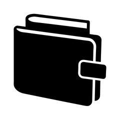 Vector Illustration of a Closed Black Wallet Icon for Financial Security