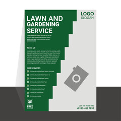 Professional Landscaping and Modern Lawn Care Agency Promotional Flyer Design