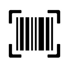 Simplified modern barcode icon for scanning, identification, and data retrieval purposes