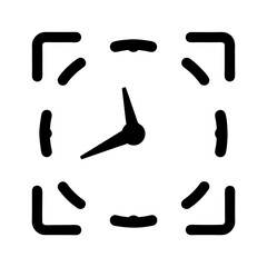 Minimalist representation of time using hands in a square frame design