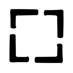 Black cornered square design with a white space in the center