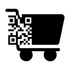 Shopping cart with QR code to promote mobile commerce activities