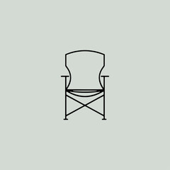 Camping chair icon flat vector design.