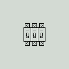 Circuit breaker switch icon flat vector design.