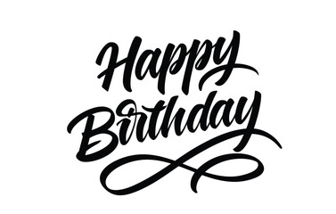 Happy birthday brush pen calligraphy lettering vector