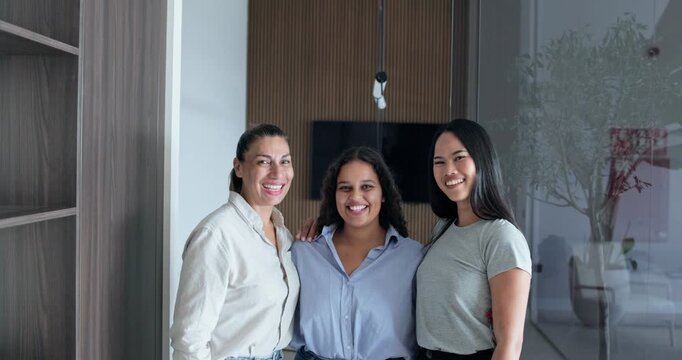 Multiracial business women working inside company office - Multi generational colleagues, entrepreneur and employee concept 