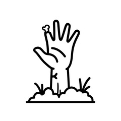 Zombie Hand Rising from Ground Vector Illustration
 
 
 