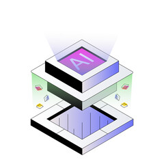 Trendy design icon of ai technology